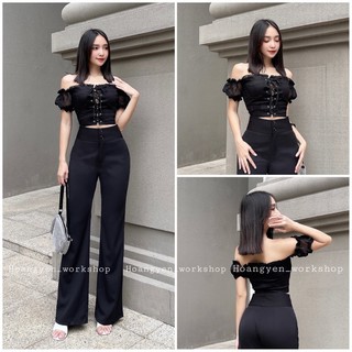 Quần ống loe 2 nút - Eva Culottes