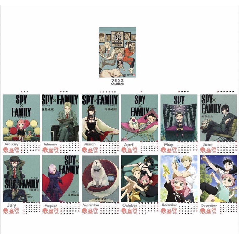 Lịch Để Bàn 2023 Họa Tiết Manga Anime SPYxFAMILY và Chainsaw Man