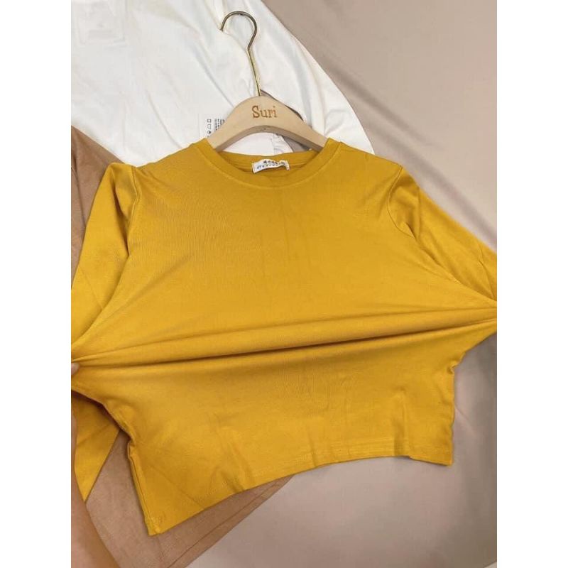 Áo Thun Trơn Dáng Ôm Body Dài Tay Korea Nữ