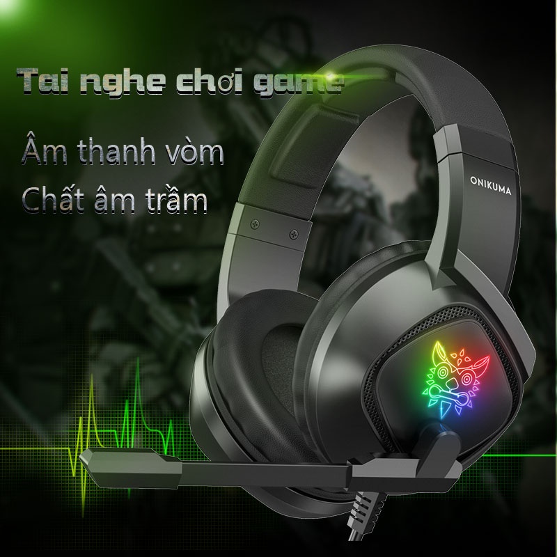 Tai nghe chụp tai Gaming ONIKUMA K19 có mic Chơi game Headphone có dây, RGB, Máy tính xách tay, PC, Điện thoại, Laptop | BigBuy360 - bigbuy360.vn