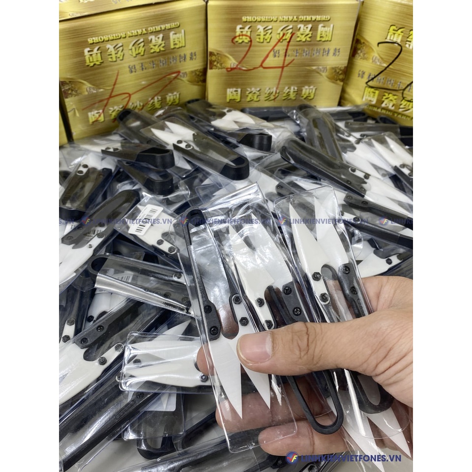 Kéo sứ ceramic kỹ thuật, cắt cellpin cắt cáp bao êm, bao an toàn, chống chạm chập điện