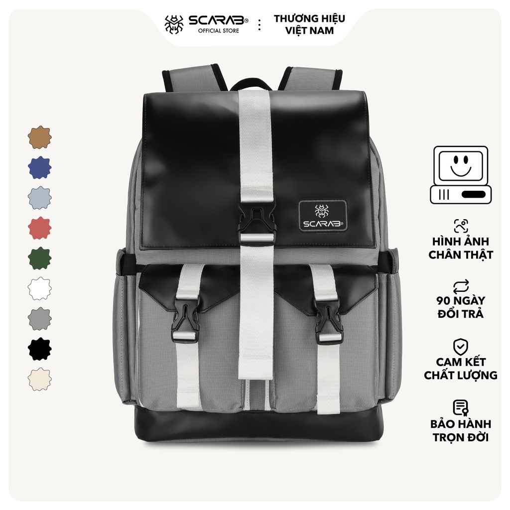 Scarab Sturdy Backpack Unisex - Balo Size Lớn, Đi Học Đi Chơi Đựng Vừa Laptop 15,6inch Gaming