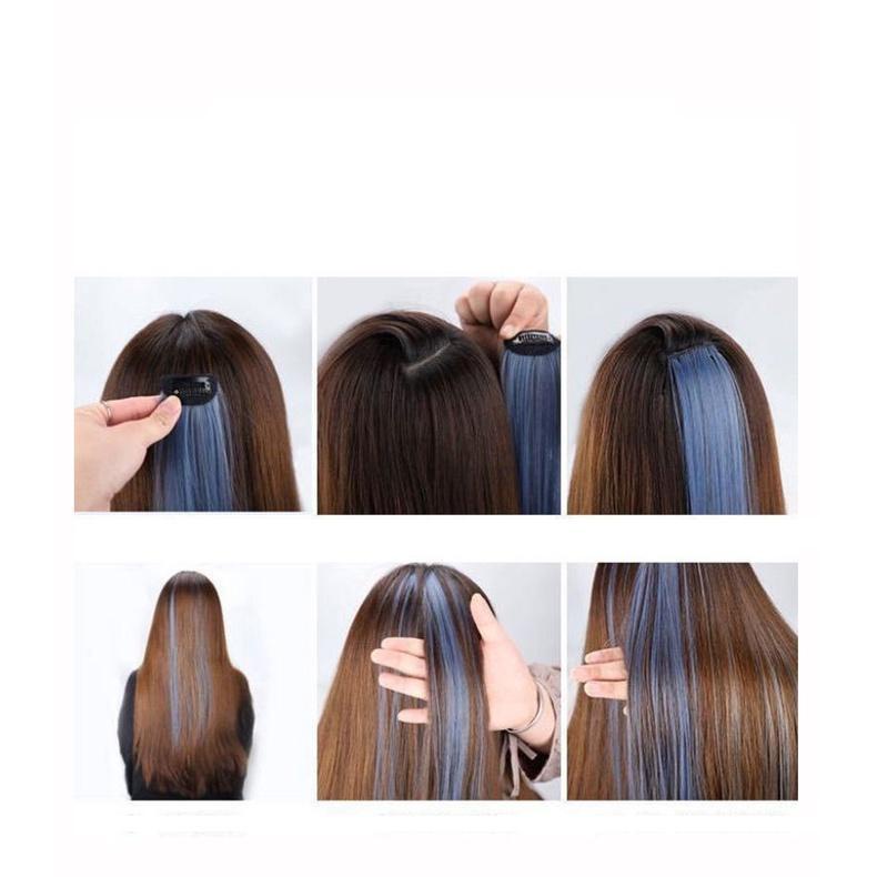 PVN56435 Tóc giả dài nhuộm màu dùng nối tóc thiết kế thời trang cho nữ