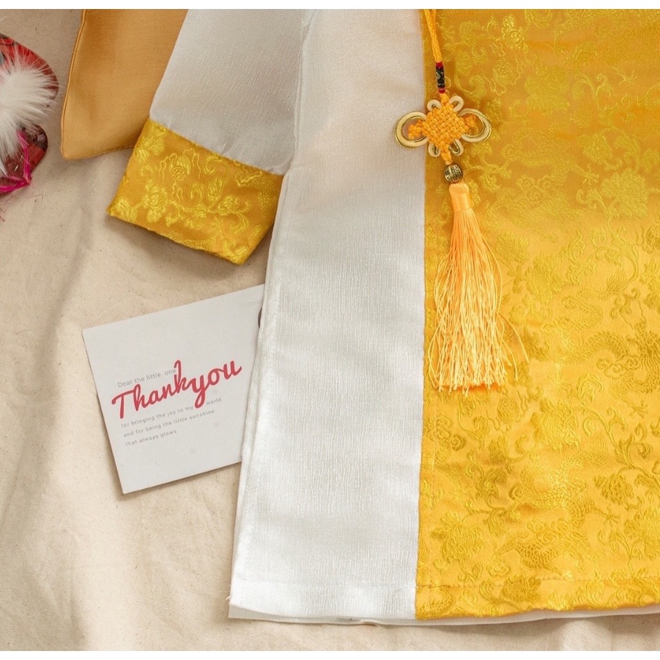 Áo dài cách tân bé trai chất liệu gấm cao cấp ,áo dài cho bé từ 1 đến 9 tuổi MONKEY KIDS