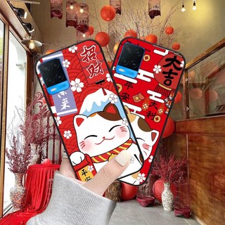 Ốp lưng oppo a54 4g / a54 5g in hình mèo thần tài may mắn mẫu mới tết này