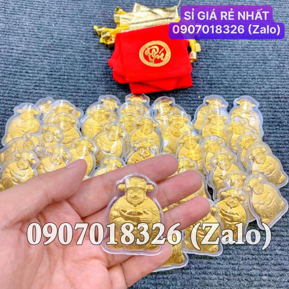 [HÓT] Combo 10 Thỏi Ông Thần Tài - Vía Ông Thần Tài Mạ Vàng Kèm Túi Nhung Phúc Lộc , Giá Sỉ