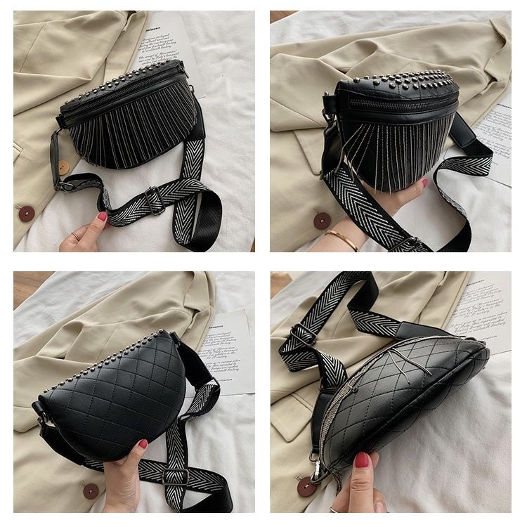 Hàng Có Sẵn!✨Túi Đeo Chéo Đính Đinh Tán Phối Tua Rua Thời Trang 2022 Cho Nữ