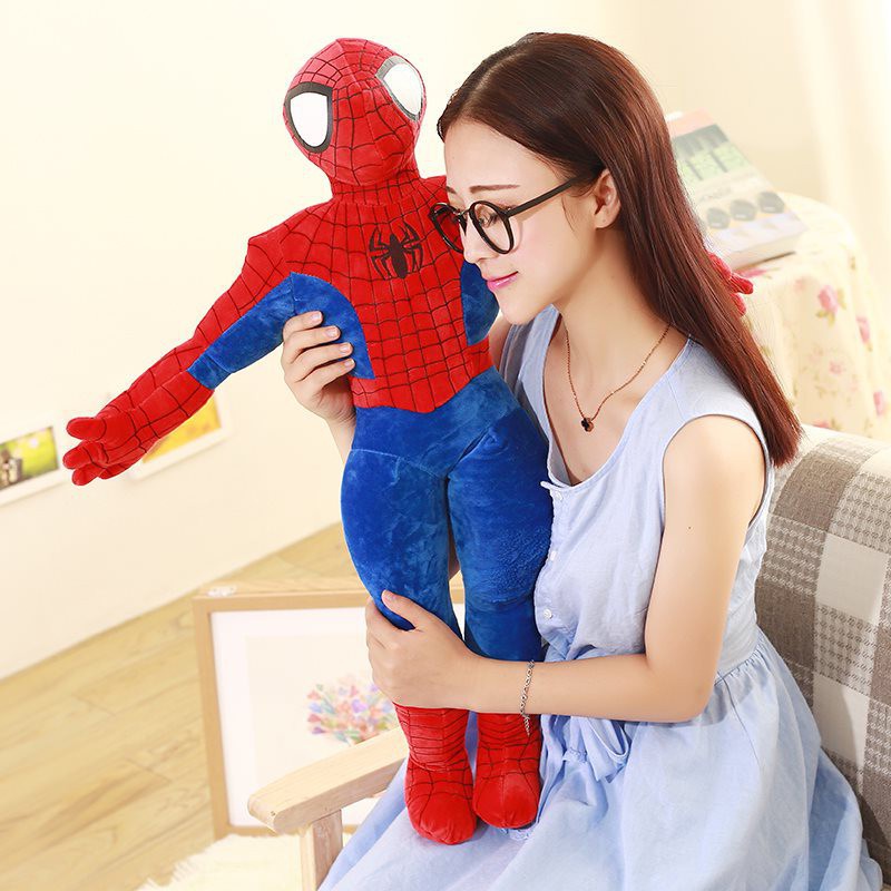 Gối bông, gối ôm người Nhện Spider Man - Đồ Chơi Thú Nhồi Bông Siêu Nhân Anh Hùng Gấu Bông - SANBEO.VN