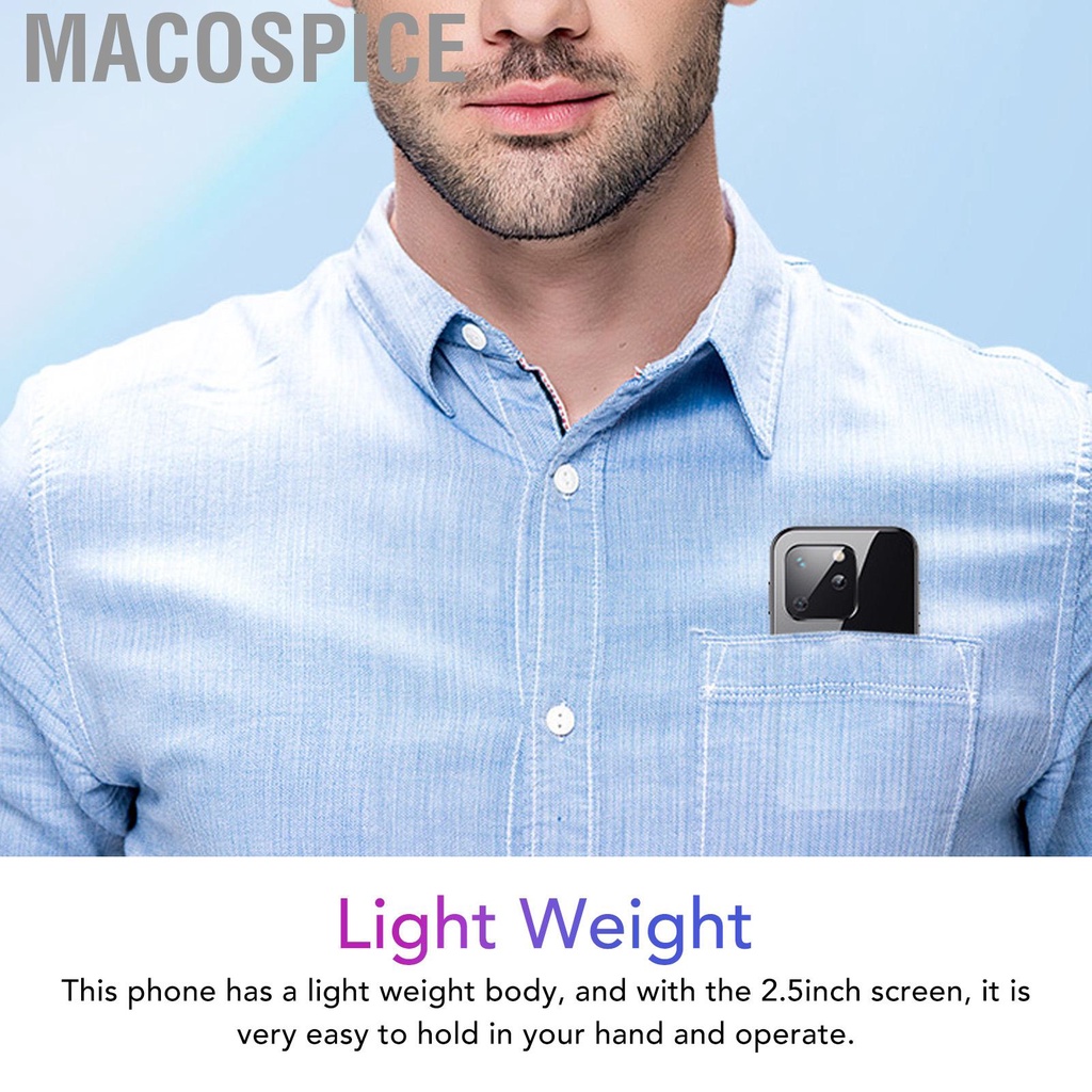 Macospice Smartphone Mini Size 2.5inch HD Touchscreen Lightweight Cell Phone for Working 1GB RAM 8GB ROM