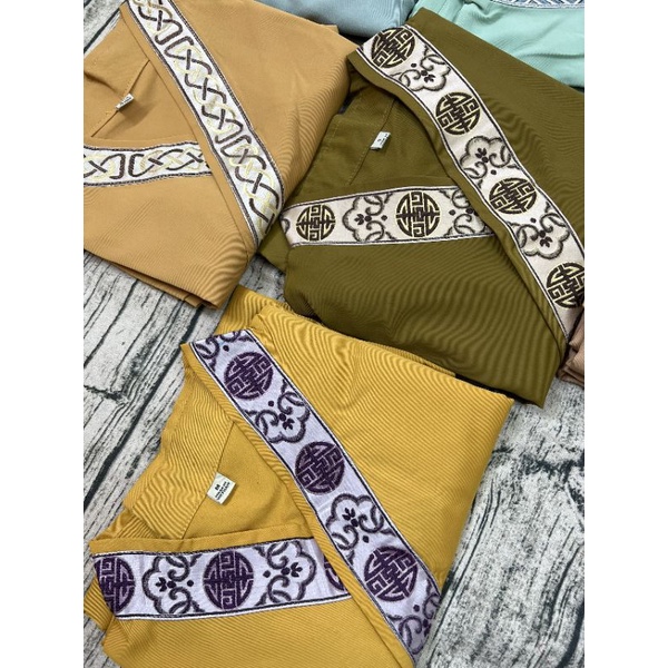 Đồ lam đi chùa chéo nhật cotton lụa Ý đủ màu