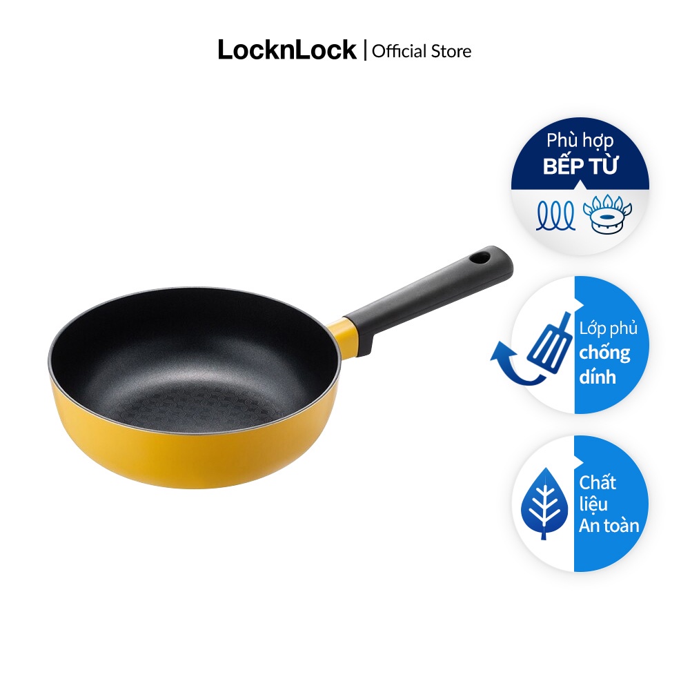 Chảo Sâu Lòng Decore Lock&Lock, 22CM - màu vàng - LDE1225IH