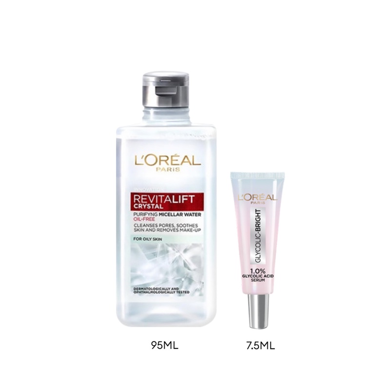 [Quà tặng không bán] Bộ Serum AHA & tẩy trang mini L'Oreal Paris