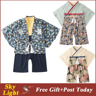 Bộ Đồ Hóa Trang Kimono Yukata Bằng Cotton 3 Màu Tùy Chọn Phong Cách Nhật Bản Cổ Điển Dành Cho Bé Trai