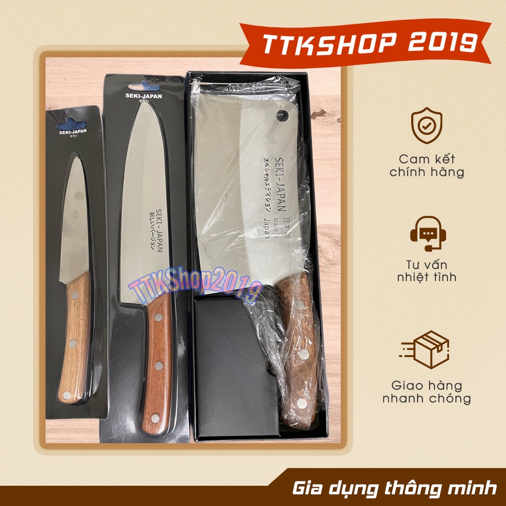 Bộ dao nhà bếp Seki Nhật ⚡ SALE SẬP SÀN ⚡ Combo dao cắt thái chặt xương mẫu cao cấp thép không gỉ