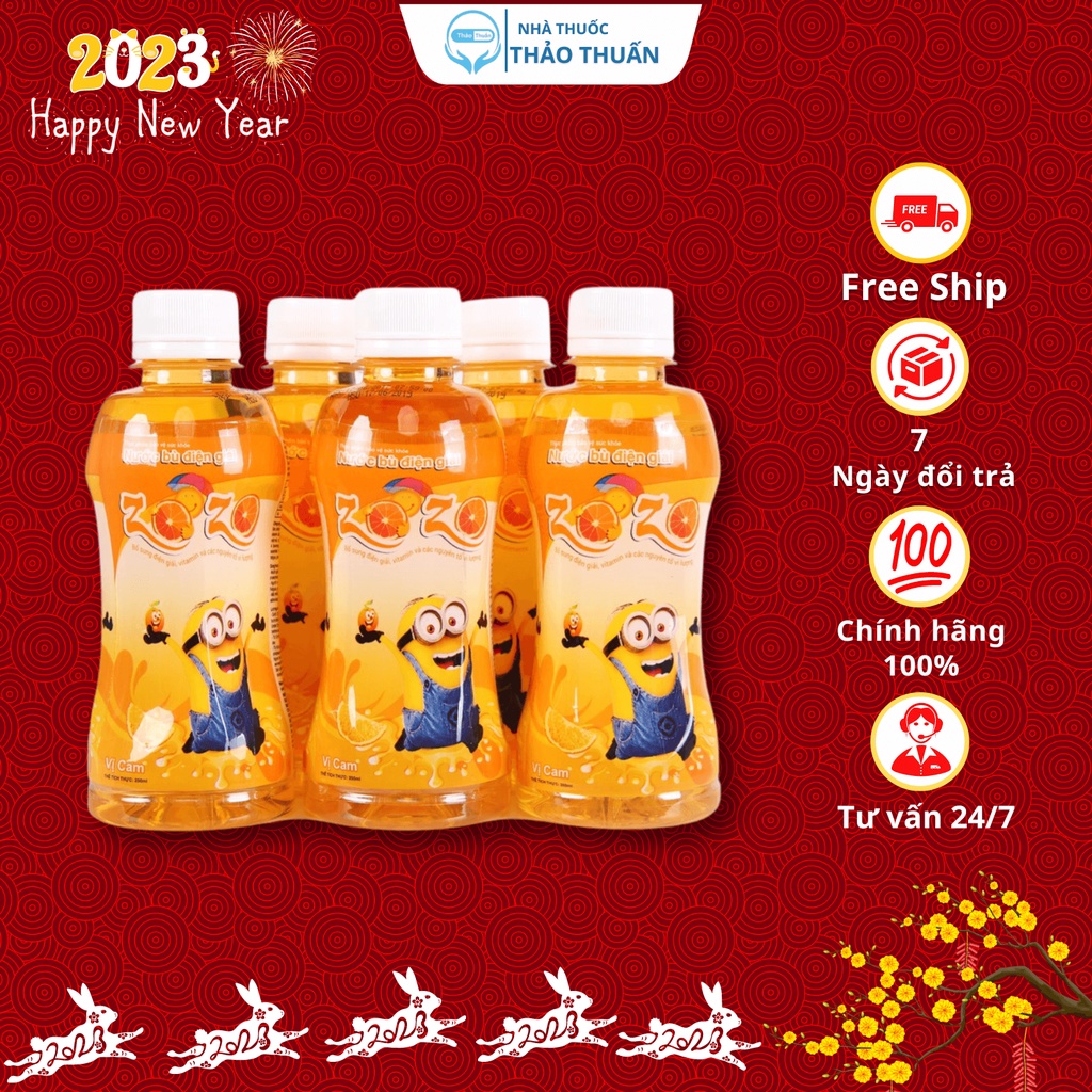 Nước uống bù điện giải ZOZO 250 ml vị cam và chanh hỗ trợ bổ sung nước, chất điện giải và vitamin