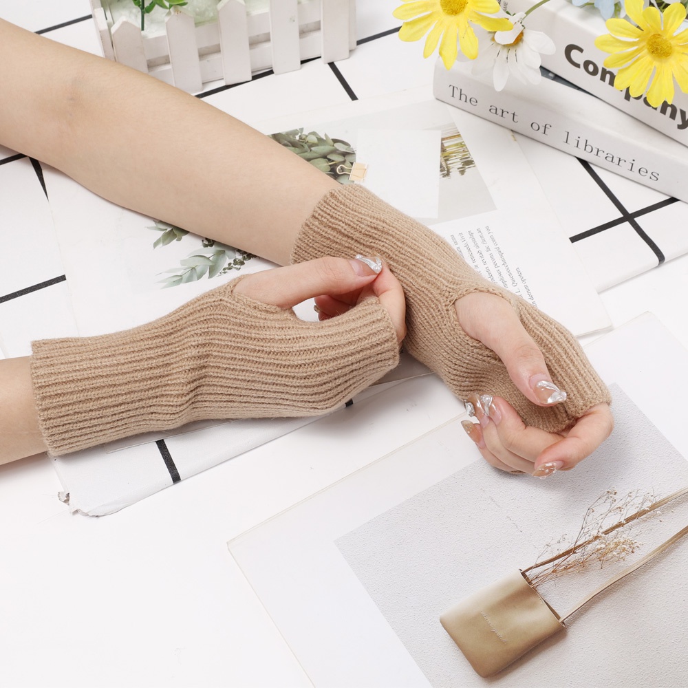 Găng Tay Len Lông Nhung Mềm Mại Giữ Ấm Chạm Màn Hình Cảm Ứng Thời Trang Cho Nữ