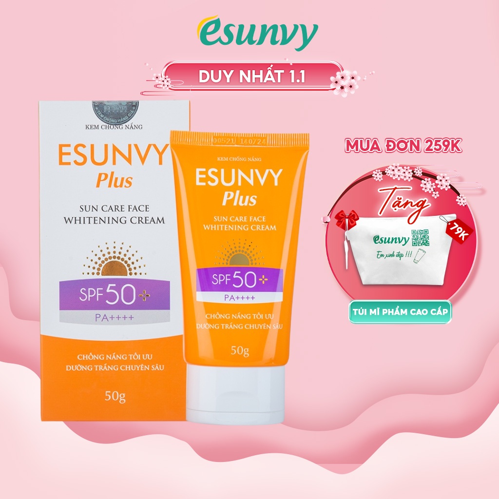 Kem Chống Nắng Esunvy Plus Sun Care Face SPF50+/PA++++ Cho Da Nhạy Cảm, Bảo Vệ Da Hoàn Hảo Tuýp 50g TMP014