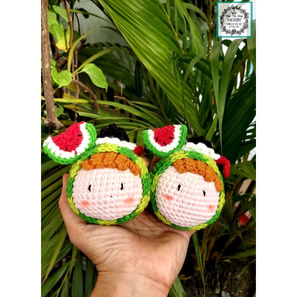 Bé dưa hấu móc len thủ công handmade 100% hàng sẵn+ Tphcm