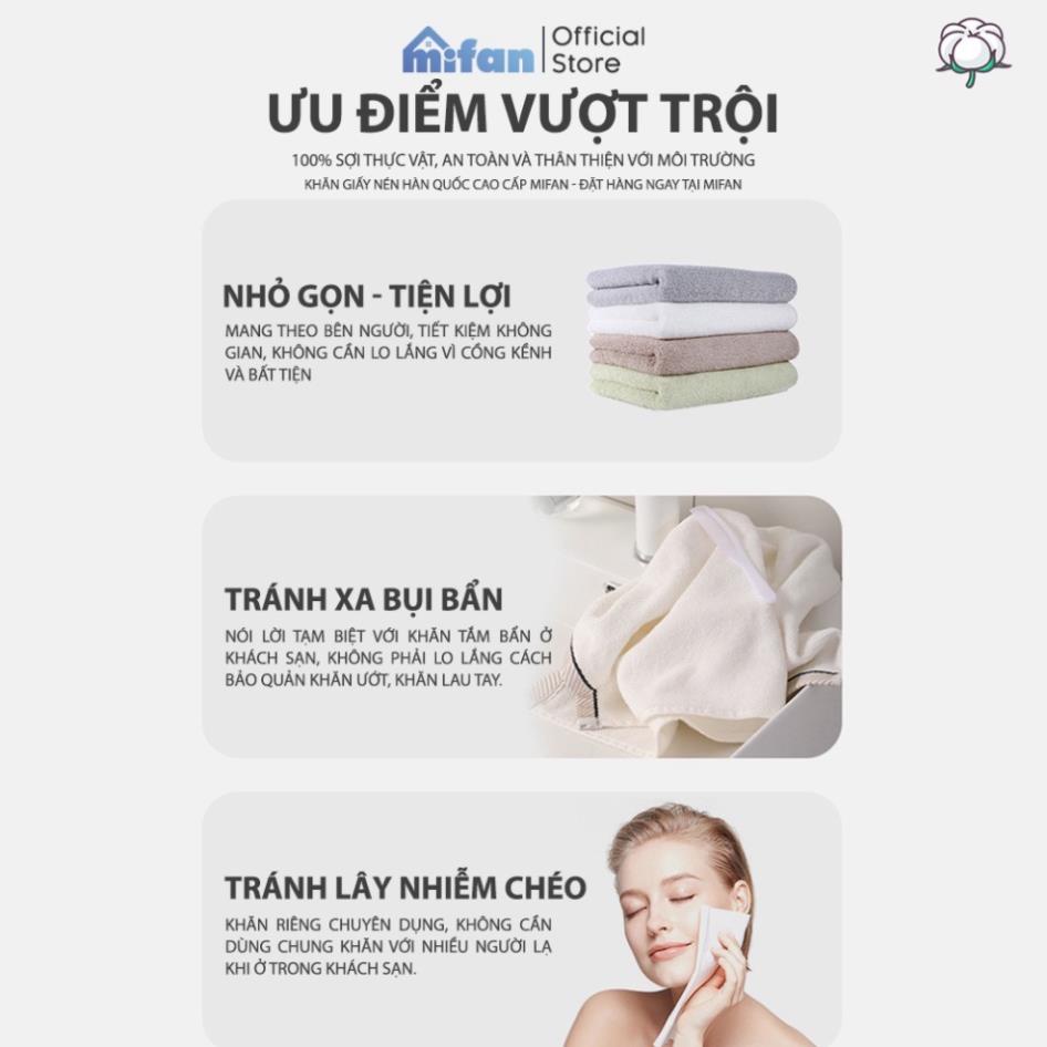 Khăn Giấy Nén Hàn Quốc Cao Cấp MIFAN Khăn 24x30cm - Loại Dày 2 Lớp - Mang Đi Du Lịch, Công Tác Tiện Lợi ,
