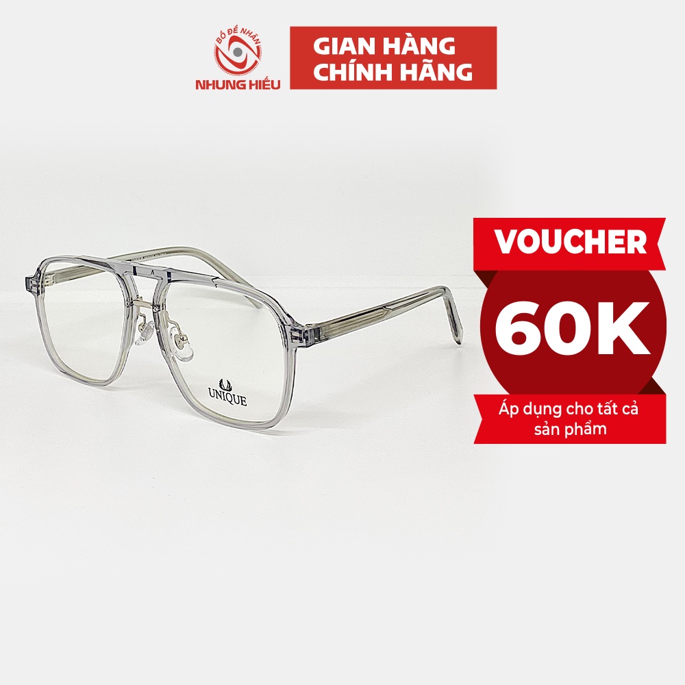 Gọng kính cận nam nữ NHUNG HIẾU phi công KBT98C08 nhựa acetate lõi thép