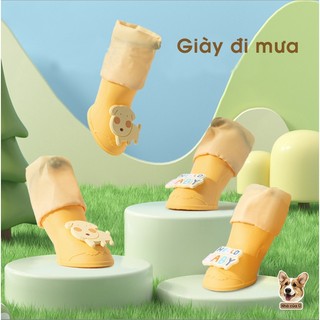 Giày Cho Chó Mèo Nhà của Ú - Giày Đi Mưa Cao Su Chống Nước Siêu Xinh