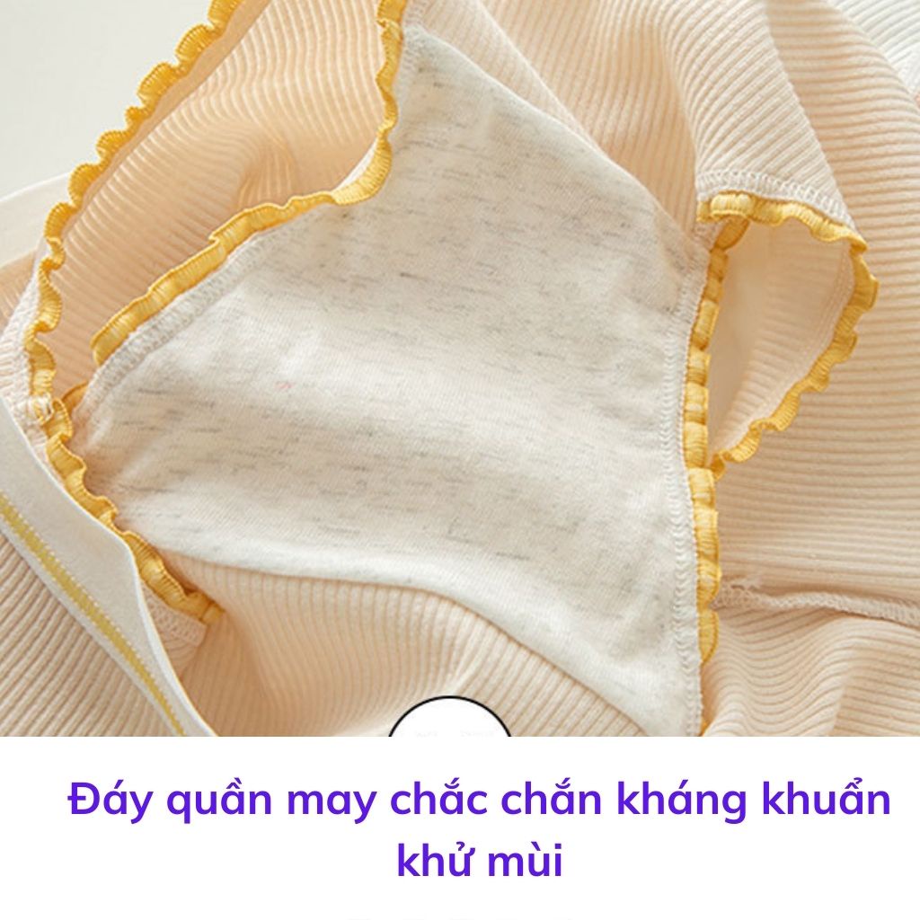 Quần lót nữ cotton gân tăm cao cấp kháng khuẩn khử mùi, Quần chíp nữ họa tiết gấu baby dễ thương và cute JOCOSI L144