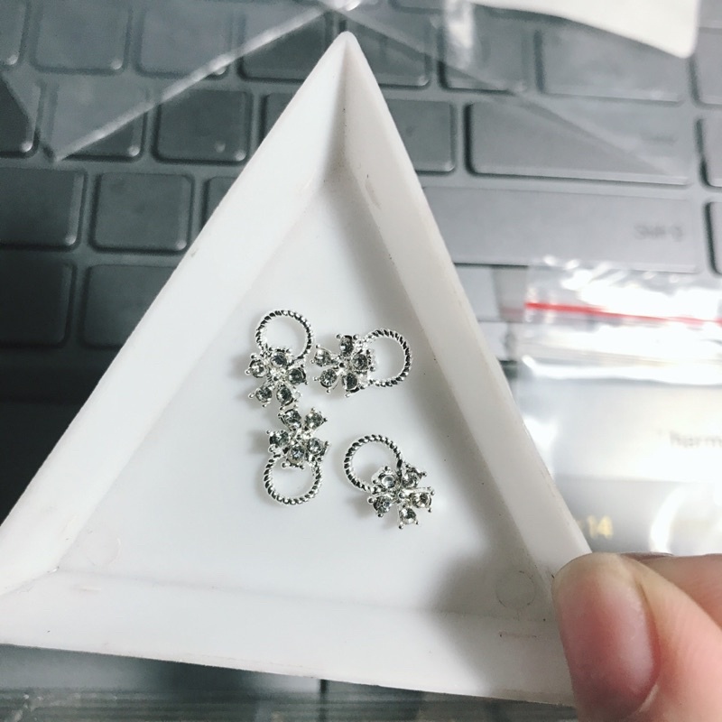 Phụ Kiện Nai - Set 36 Charm Bạc Trang Trí Móng