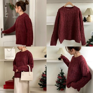 Áo len dài tay cổ tròn vặn thừng 9067_a0746
