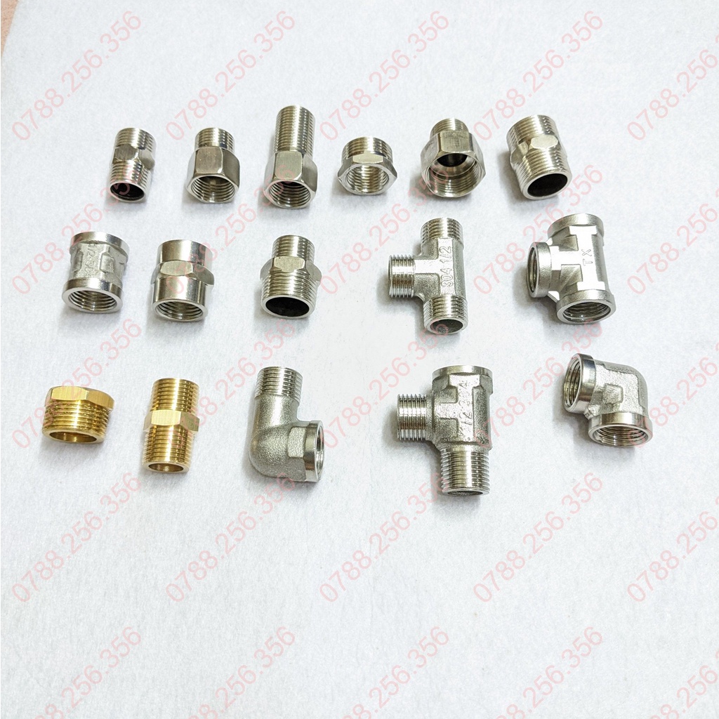 NỐI 2 ĐẦU RĂNG TRONG PHI 21 INOX, LOẠI DÀY. Măng xông Inox