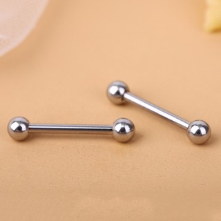 [ 1 Chiếc ] Khuyên lưỡi cơ bản trơn bằng thép y tế không rỉ an toàn với lỗ xỏ mới😛