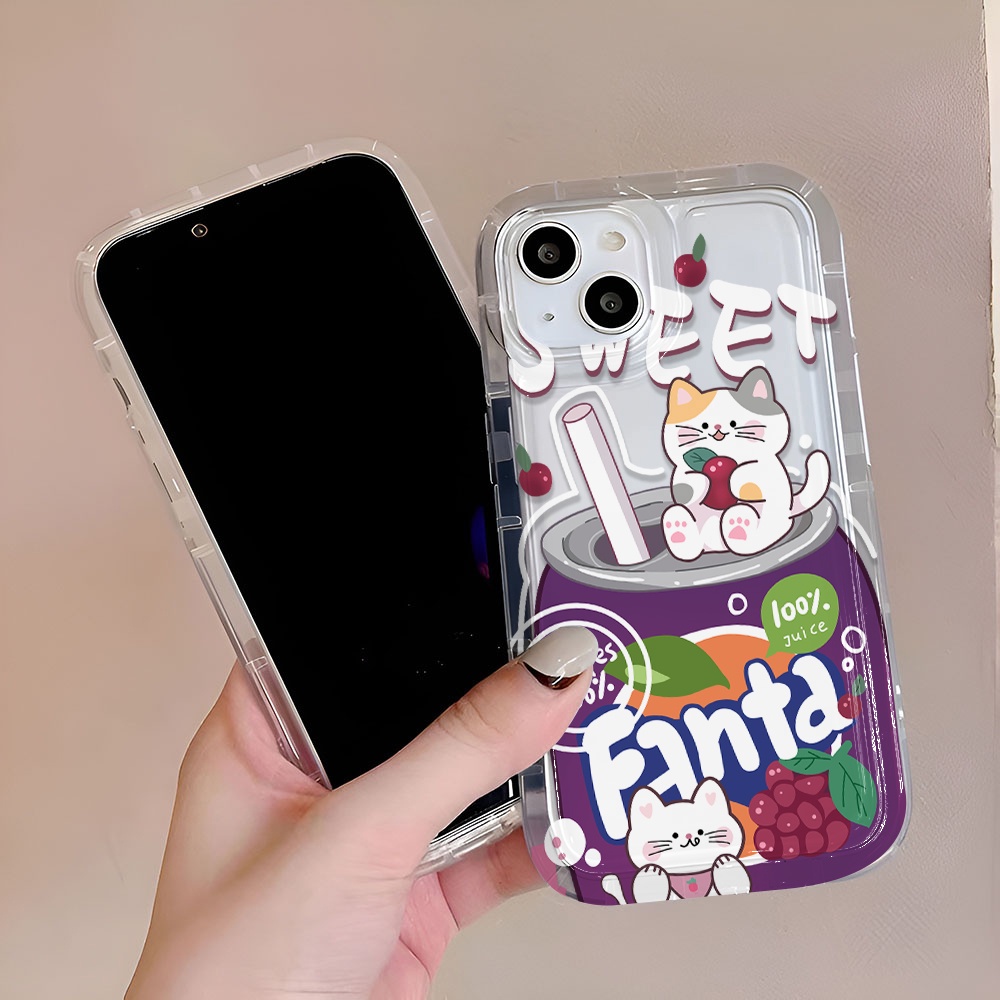 Ốp Điện Thoại Trong Suốt In Hình Đồ Uống Cho iphone 14promax 11 13 12 7Plus X XS Max