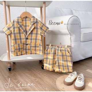Set vest đùi kẻ xuất hàn bé trai