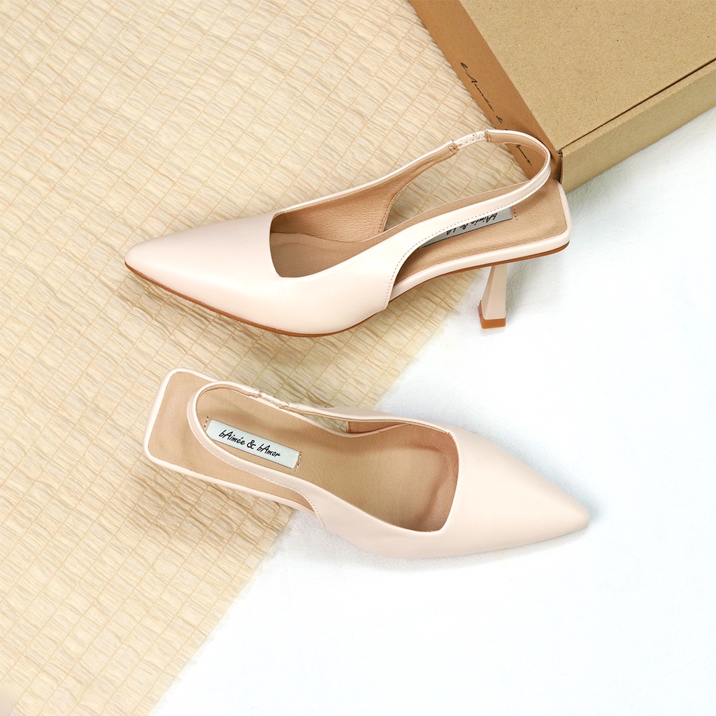 Giày cao gót 7p nữ Gisselle Slingback mũi nhọn gót nhọn thời trang bAimée & bAmor - MS3010