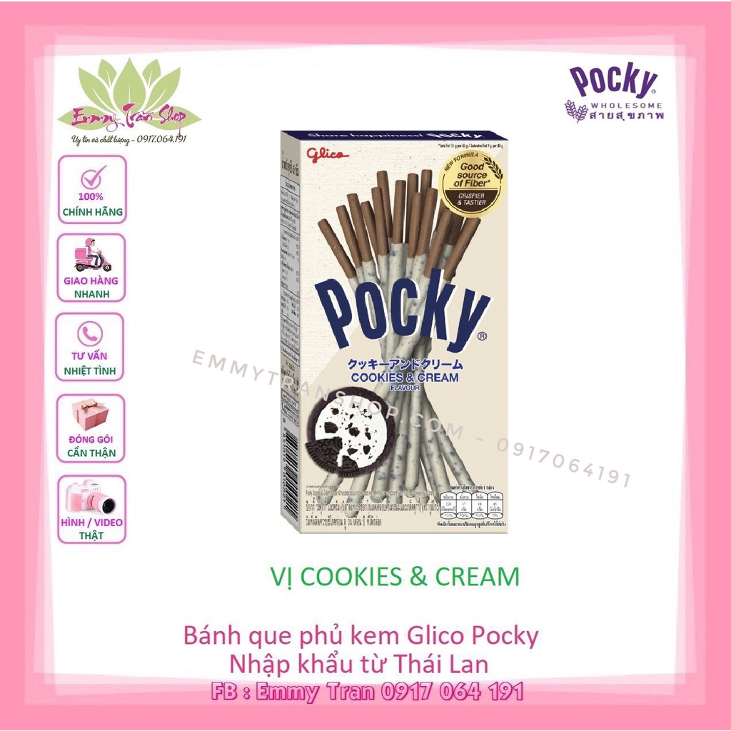 Bánh Que Phủ Kem Glico Pocky Ngon Khỏe Đẹp Có 6 Vị Lựa Chọn - Nhập Khẩu Thái Lan ( EMMYTRAN SHOP )