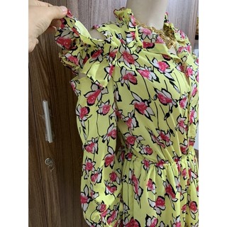 Váy hoa vàng size M. Đầm mới 100%