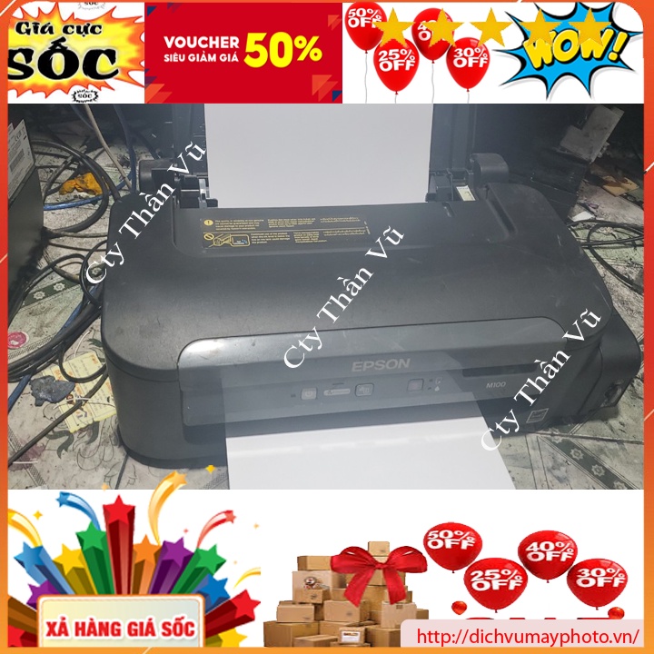 Máy in phun màu cũ Epson M100 hàng in phun chuyên màu đen độ sắc nét đậm phù hợp in xăm in Fiml chế bản... hàng bao test