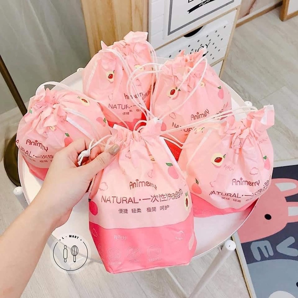 Khăn Lau Mặt Khô Animerry Dùng 1 Lần Tẩy Trang Siêu Mịn PINKWISH B420