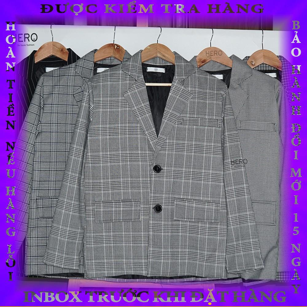 Áo blazer caro 2 lớp BZ15 unisex M.RO dài tay form rộng phong cách Thời trang Hàn Quốc Mr.hero buinguyet