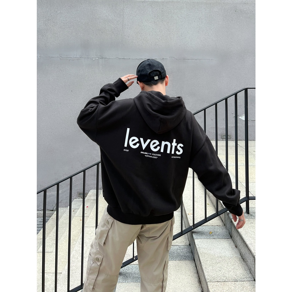 Levents - Áo khoác hoodie trơn local brand Popular Logo 2.0 nỉ bông unisex nam nữ form rộng có mũ