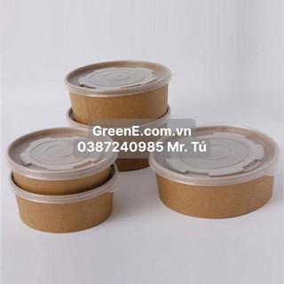 Combo 50 Tô giấy Kraft 1000ml (có nắp)
