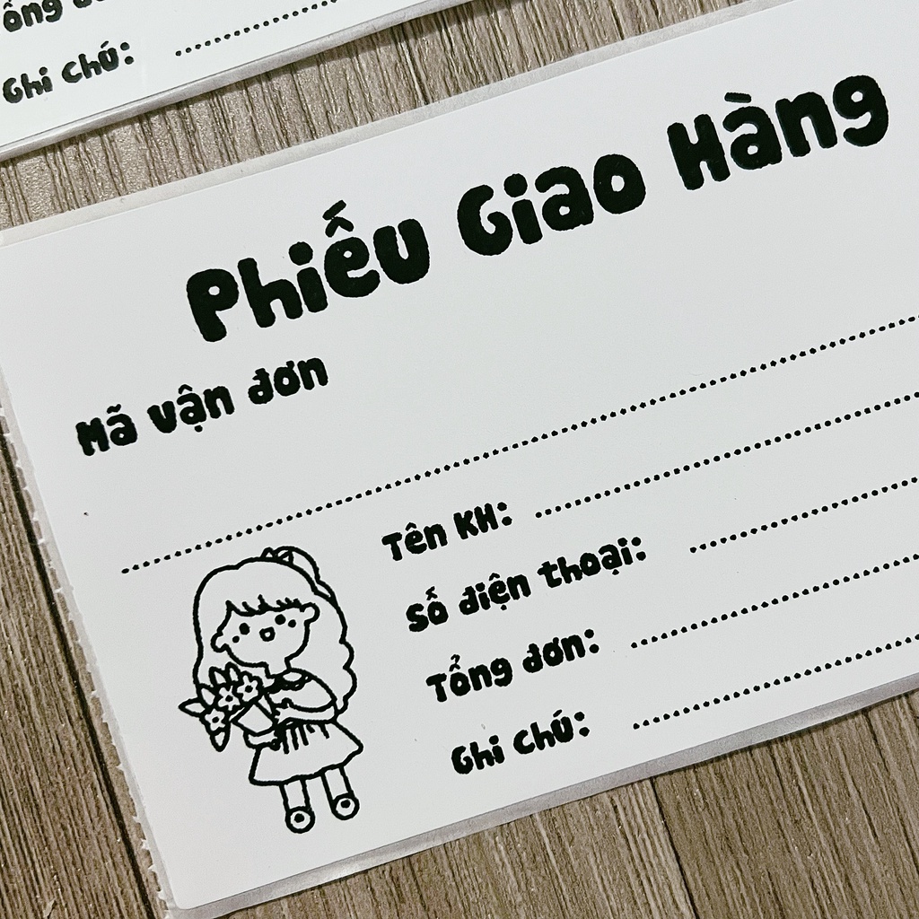 Phiếu Giao Hàng Ghi Mã Vận Đơn & Thông Tin Khách Hàng Có Keo Sẵn 7,6x13cm