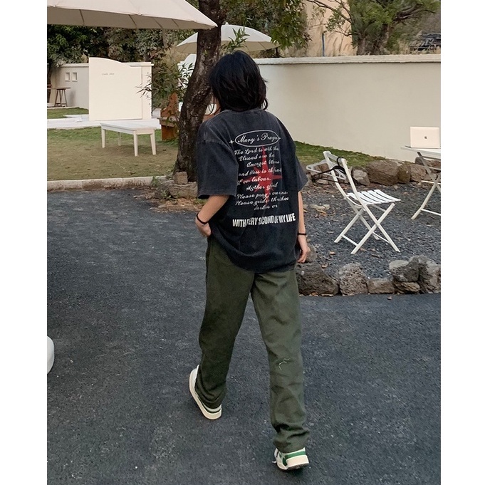 Áo Thun Nữ Ngắn Tay Cổ Tròn In Hình Phong Cách vintage Hàn Quốc