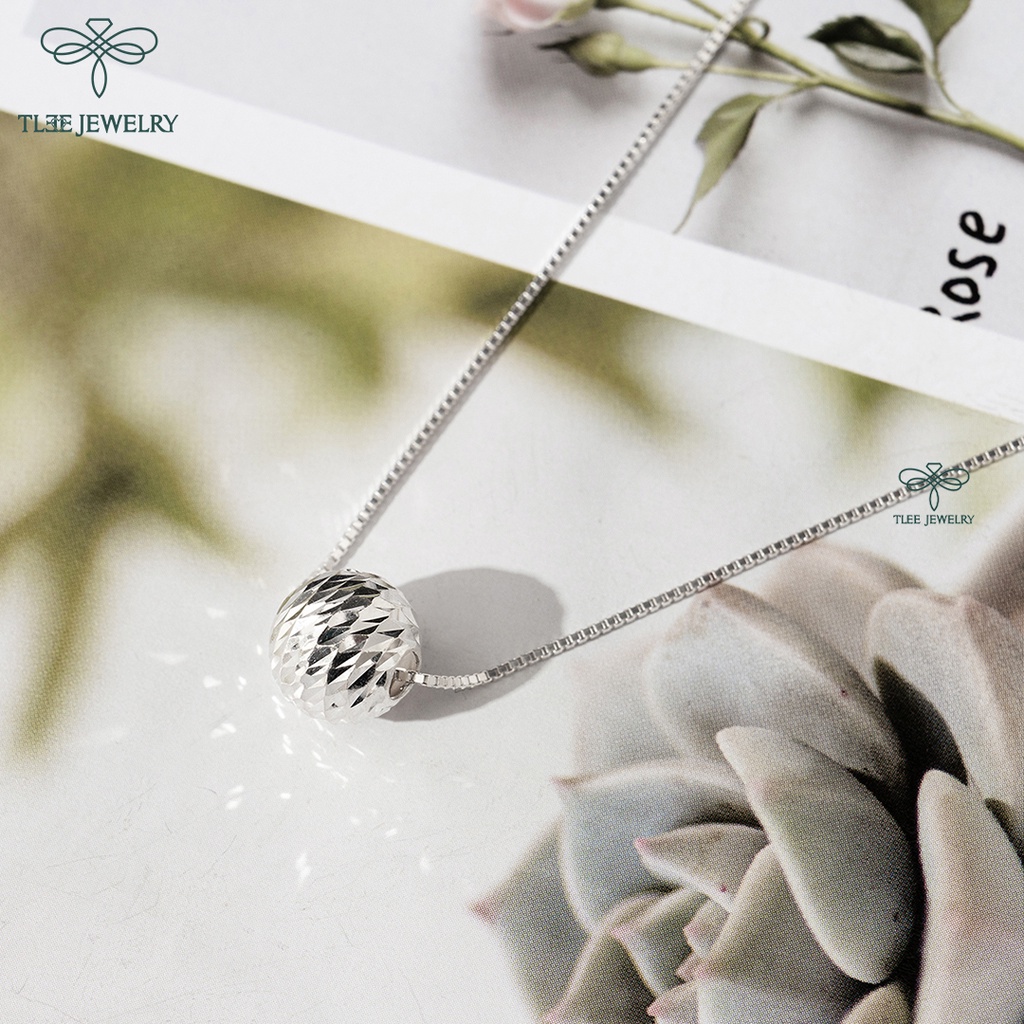 Dây chuyền bạc nữ TLEE hình cầu phay bắt sáng lấp lánh TleeJewelry D0161