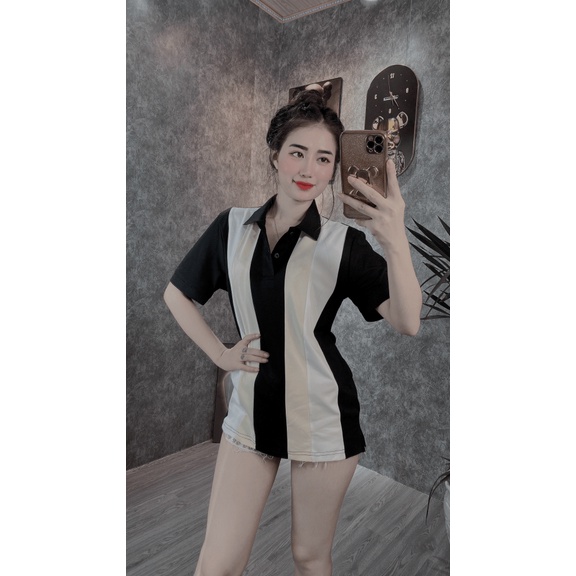 (FREE SHIP) SIÊU SALE POLO CẶP PHỐI SẴN KHO HOT THIẾT KẾ SỌC HAI MÀU DỄ THƯƠNG SHOP VALENTINNA
