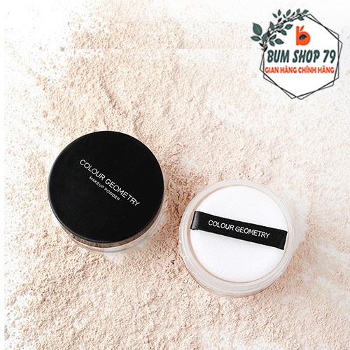 Phấn phủ bột Colour Geometry Lameila kiểm soát dầu tối ưu, Phấn phủ kiềm dầu dạng bột Lameila chất bột mịn kèm bông phấn