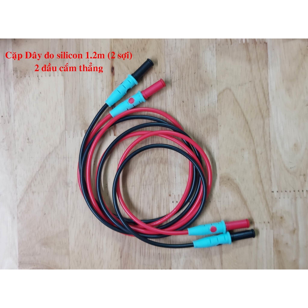 Cặp dây đo Silicon (Xanh) siêu mềm 1.2m 2 sợi 2 đầu chuối ( chưa bao gồm thân và kim đo)