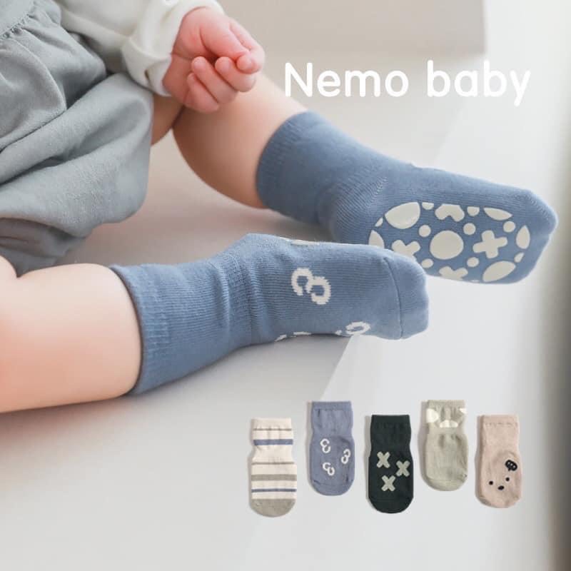 Tất chống trơn bé trai bé gái NEMO BABY nhiều hình dễ thương  chất vải mềm thoáng khí