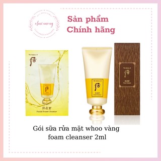 Gói sữa rửa mặt whoo vàng foam cleanser 2ml- OHUI NUONG