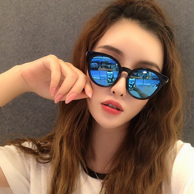 Kính Mát Phân Cực Chống Tia UV400 Gọng Tròn Oversize Thời Trang Hàn Quốc Cho Nữ