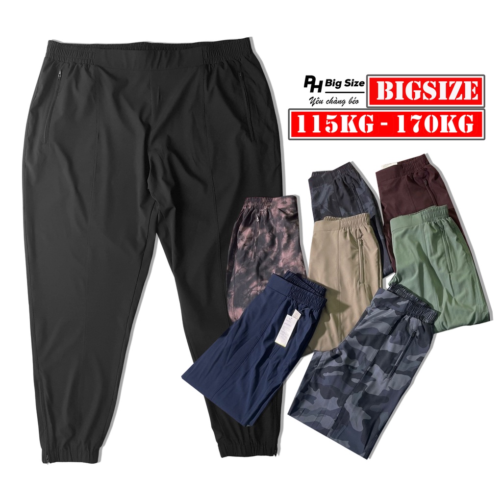 Quần Gió Bigsize 100kg - 170kg | Quần Ngoại Cỡ size 42-52 Co Giãn Dáng UNISEX | PH Big Size | Q220